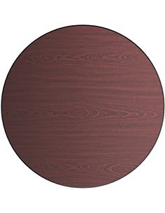 Laminated Round Table top Reversible Mahagony &amp Black Ø30'' | DA-TT30RMB 2