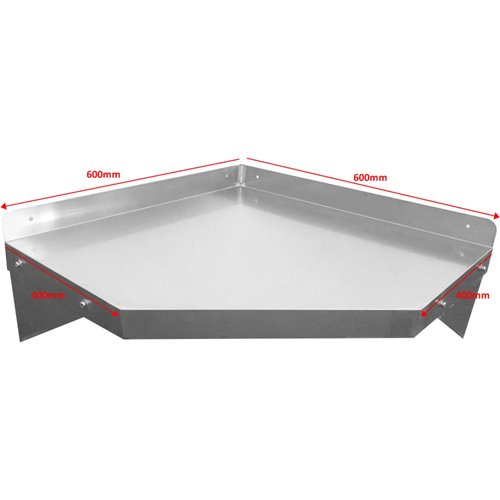 Wall Shelf Corner unit Stainless steel 600x600x250mm | DA-WSCN6040