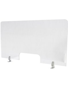 Freestanding Sneeze Guard/Plastic Divider Screen with Feet 1200x600mm Clear | Pack of 2
