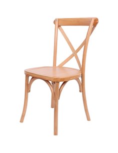Beech Wood Cross Back Dining Chair with Wooden Seat | Stalwart DA-F1011BW