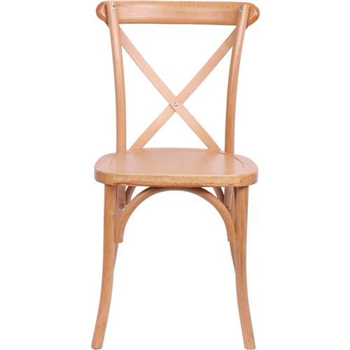 Beech Wood Cross Back Dining Chair with Wooden Seat | Stalwart DA-F1011BW