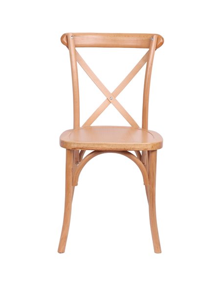 Beech Wood Cross Back Dining Chair with Wooden Seat | Stalwart DA-F1011BW