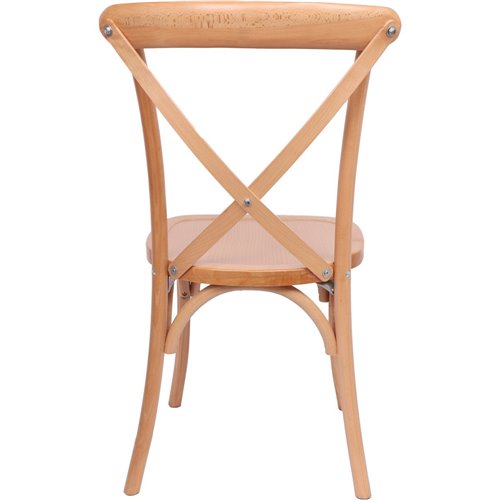Beech Wood Cross Back Dining Chair with Wooden Seat | Stalwart DA-F1011BW