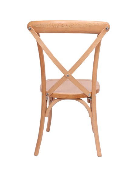 Beech Wood Cross Back Dining Chair with Wooden Seat | Stalwart DA-F1011BW