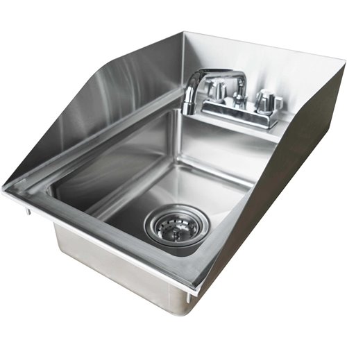 Drop-in Sink 1 bowl with Splashback Stainless steel | Stalwart DA-DIS1DB090905SP