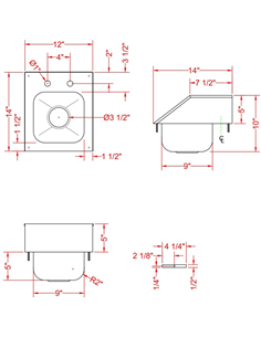 Drop-in Sink 1 bowl with Splashback Stainless steel | Stalwart DA-DIS1DB090905SP 2