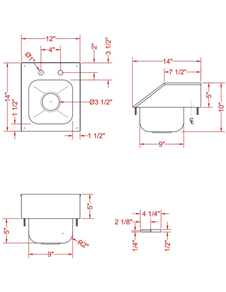 Drop-in Sink 1 bowl with Splashback Stainless steel | Stalwart DA-DIS1DB090905SP