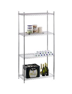 Commercial Shelving unit 4 tier 1000kg Width 900mm Depth 450mm Chrome wire | DA-CR9045180A4