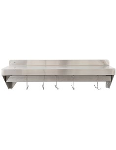 Wall shelf with Pot rack 18 hooks Stainless steel 1800x300x254mm | DA-WHPR183025