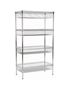 Commercial Wire basket Shelving unit 4 tier 400kg 900x450x1800mm Chrome wire | DA-WBA9045180A4C