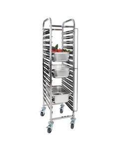 Rack/Tray/Pan Trolley Stainless steel Gastronorm GN1/1 15 tier | DA-RT1115