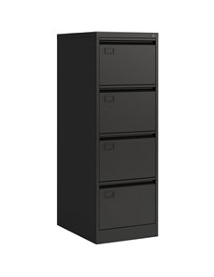 Professional Black Filing Cabinet 4 drawer 452x620x1330mm | Stalwart DA-FCD4ABLACK