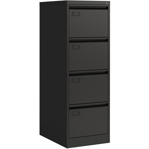 Professional Black Filing Cabinet 4 drawer 452x620x1330mm | Stalwart DA-FCD4ABLACK