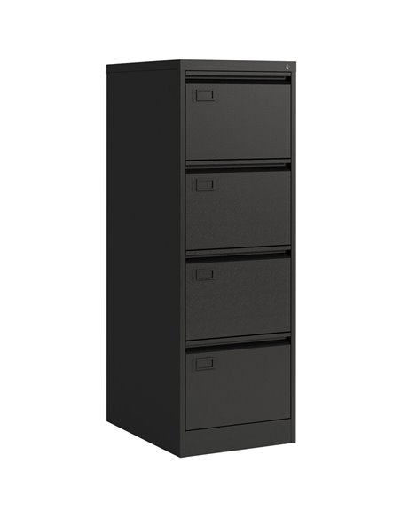 Professional Black Filing Cabinet 4 drawer 452x620x1330mm | Stalwart DA-FCD4ABLACK