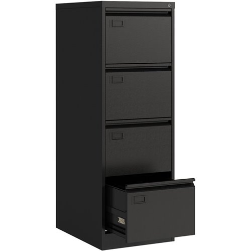 Professional Black Filing Cabinet 4 drawer 452x620x1330mm | Stalwart DA-FCD4ABLACK