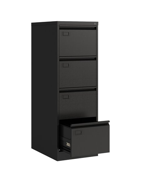 Professional Black Filing Cabinet 4 drawer 452x620x1330mm | Stalwart DA-FCD4ABLACK
