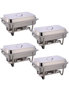 4 pack of Chafing Dish GN1/1 Stainless steel 9 litres | DA-WHS433