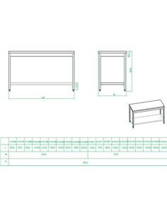 Professional Work table Stainless steel Bottom shelf 1200x700x900mm | Stalwart DA-THATS127 2