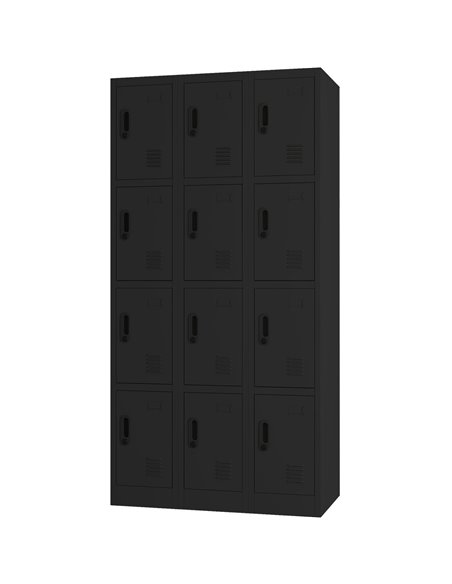 Commercial Black 12 Door Locker 900x400x1800mm | Stalwart DA-LOCKER12TWBLACK