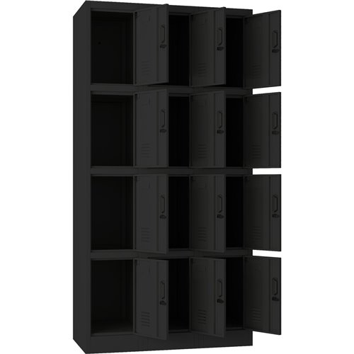 Commercial Black 12 Door Locker 900x400x1800mm | Stalwart DA-LOCKER12TWBLACK