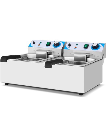 Commercial Twin Fryer Electric 10+10 litre 6kW Countertop | DA-MAREF102A