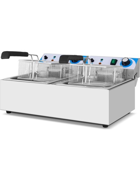 Commercial Twin Fryer Electric 10+10 litre 6kW Countertop | DA-MAREF102A