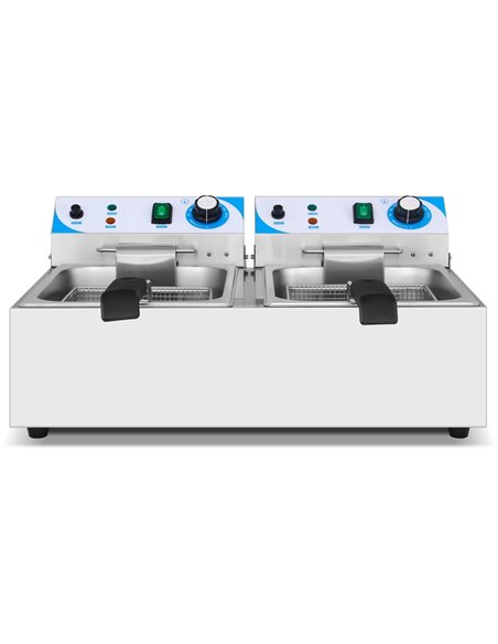 Commercial Twin Fryer Electric 10+10 litre 6kW Countertop | DA-MAREF102A