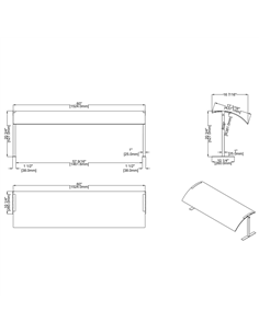 Acrylic Stand alone Sneeze guard with Stainless steel frame 1524x417x527mm | DA-SASG1660 2