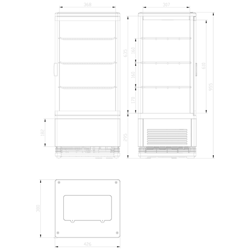 Refrigerated Display case 3 grids 78 litres Black Countertop | DA-RT78LB