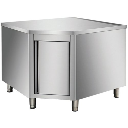 Commercial Worktop Floor Cupboard Corner unit Hinged door Stainless steel Sides 700mm | DA-THESR107