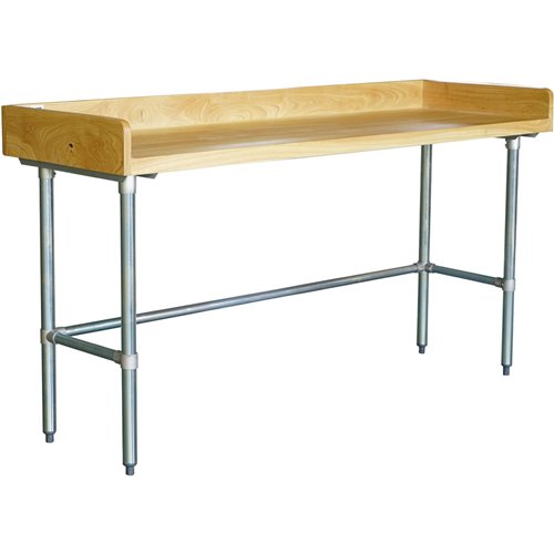 Bakery Work table Wood top 3 sides upstand 1500x600x900mm | DA-RWTG600X1500100BSOB