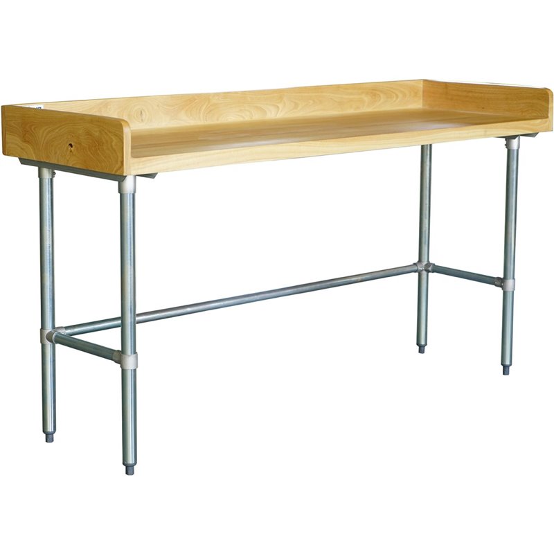 Bakery Work table Wood top 3 sides upstand 1500x600x900mm DA