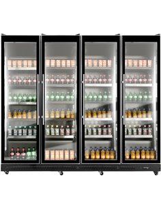 Commercial Display Refrigerator Four Glass Door 1650 litres Black | Stalwart DA-KXG2240BLACK