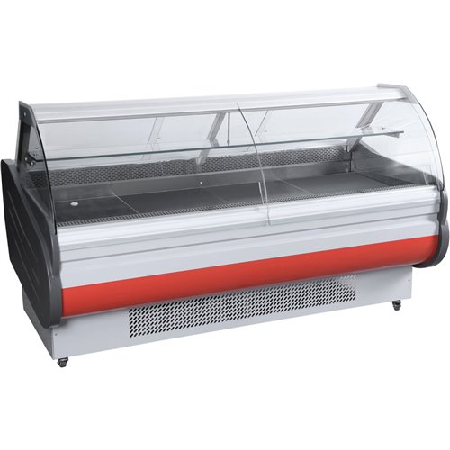 Serve over Deli counter Curved glass front Liftable Width 1590mm | DA-BSS1590SG