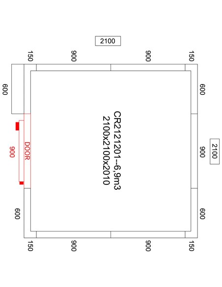 Cold room with Cooling unit 2100x2100x2010mm Volume 7.0m3 | DA-CR2121201