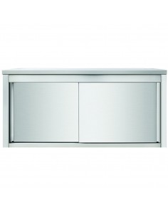 Wall cabinet Sliding doors Stainless steel Width 1200mm Depth 400mm | DA-THWSR124