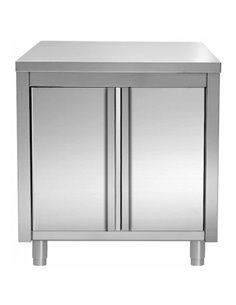 Commercial Worktop Floor Cupboard Hinged doors Stainless steel Width 800mm Depth 600mm | Stalwart DA-THASR86