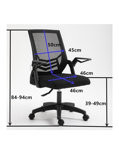 Mesh Office Desk Chair Black | Stalwart DA-OC007