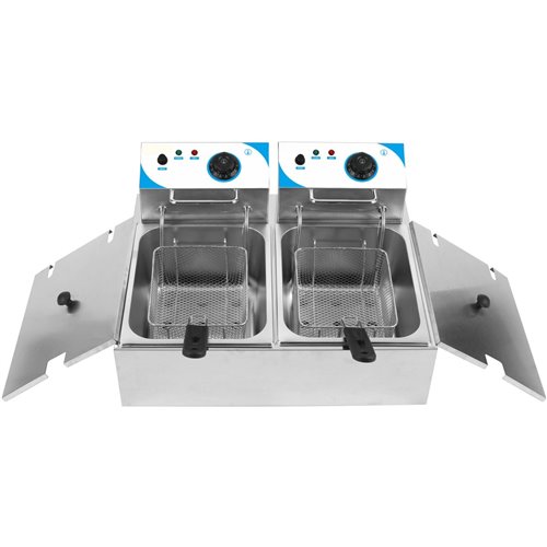 Commercial Twin Fryer Electric 8+8 litre 2+2kW Countertop | Stalwart WHCDFD