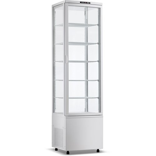 Upright Display Fridge 288 litres 4 shelves White 1 flat door | Stalwart DA-CL288W