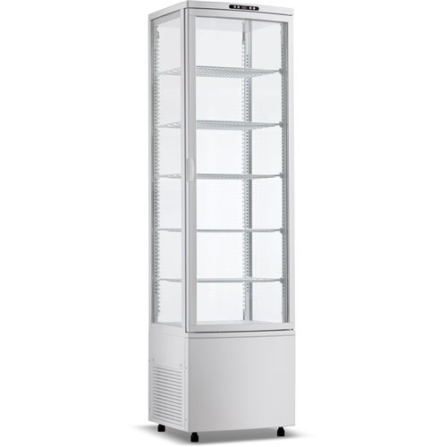 Upright Display Fridge 288 litres 4 shelves White 1 flat door | Stalwart DA-CL288W