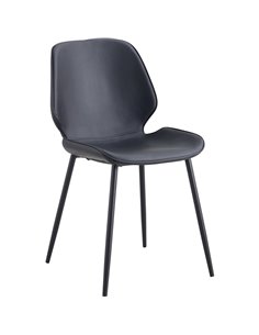 Side Dining Chair PU leather seat Black | Stalwart DA-WW177