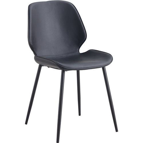 Side Dining Chair PU leather seat Black | Stalwart DA-WW177