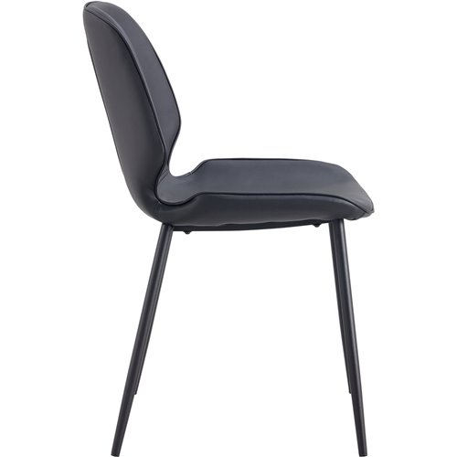 Side Dining Chair PU leather seat Black | Stalwart DA-WW177