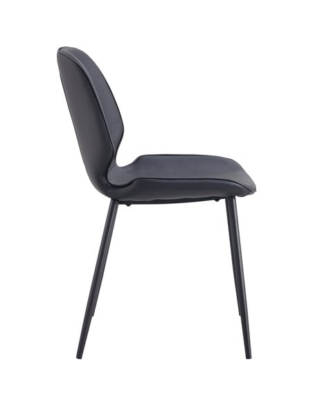 Side Dining Chair PU leather seat Black | Stalwart DA-WW177