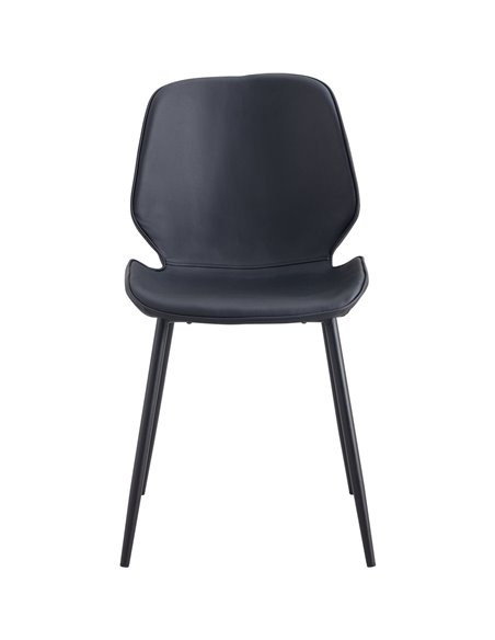 Side Dining Chair PU leather seat Black | Stalwart DA-WW177