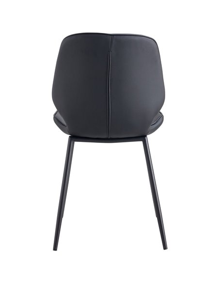 Side Dining Chair PU leather seat Black | Stalwart DA-WW177