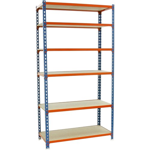 Industrial Shelving Unit Heavy duty 1200x450x1980mm 6 shelves 340 kg/shelf Powder coated steel | Stalwart DA-DX1200450