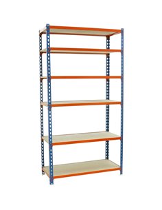 Industrial Shelving Unit Heavy duty 1800x450x1980mm 6 shelves 340 kg/shelf Powder coated steel | Stalwart DA-DX1800450