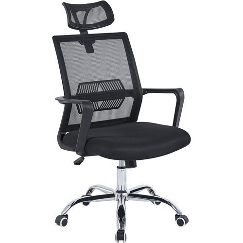 Mesh Office Chair with Headrest Black | Stalwart DA-OC2071